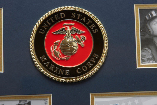U.S. Marine Corps Medallion 7 Picture Collage Frame with Stars