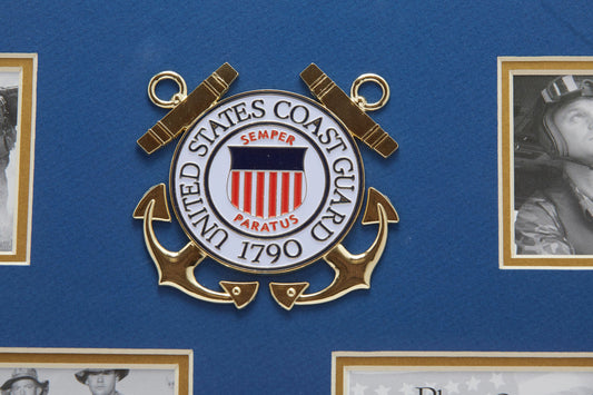 U.S. Coast Guard Medallion 7 Picture Collage Frame with Stars