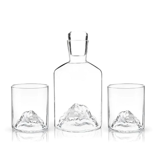 Mountain Decanter and Tumblers
