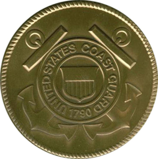 Coast Guard Service Medallion, Brass Coast Guard Medallion.