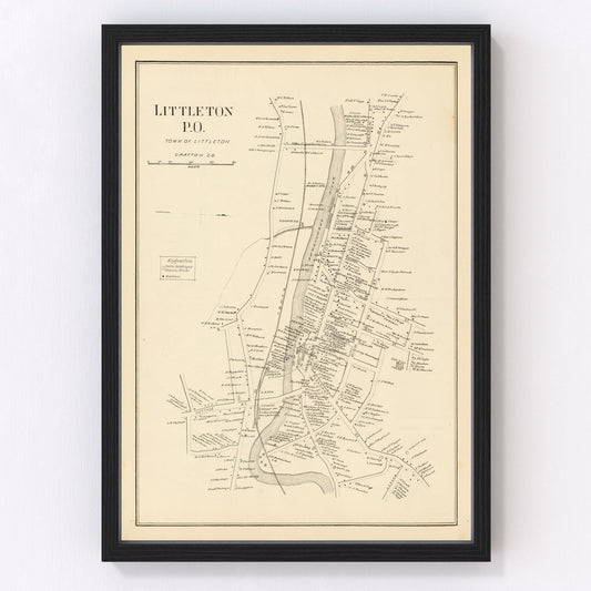 Vintage Map of Littleton, New Hampshire 1892