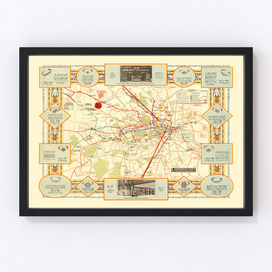 Vintage Map of How To Get To Wembley 1922