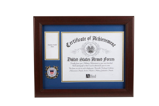 U.S. Coast Guard Medallion 8-Inch by 10-Inch Certificate and Medal Frame