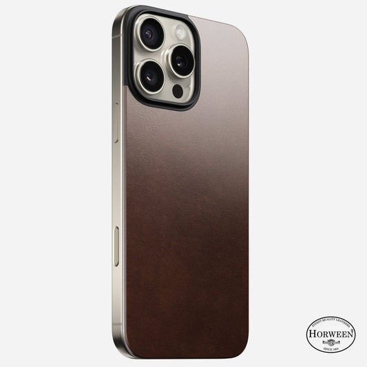 Magnetic Leather Back - iPhone 16 Pro Max | Rustic Brown | Horween | MagSafe
