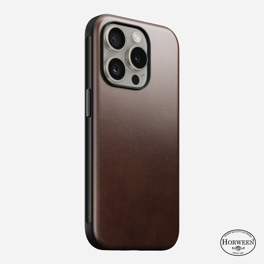 Modern Leather Case - iPhone 15 Pro | Rustic Brown | Horween