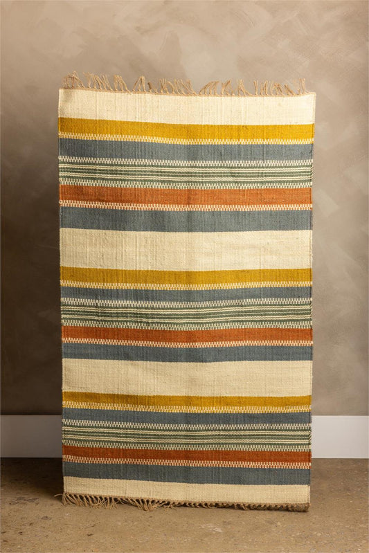 Rug - Multi Colored Striped Jute, 3' X 5'