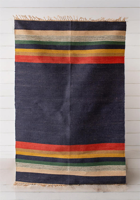 Rug - Multi Colored Striped Jute