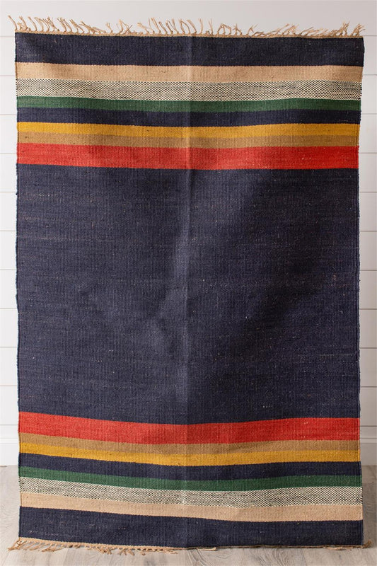 Rug - Multi Colored Striped Jute