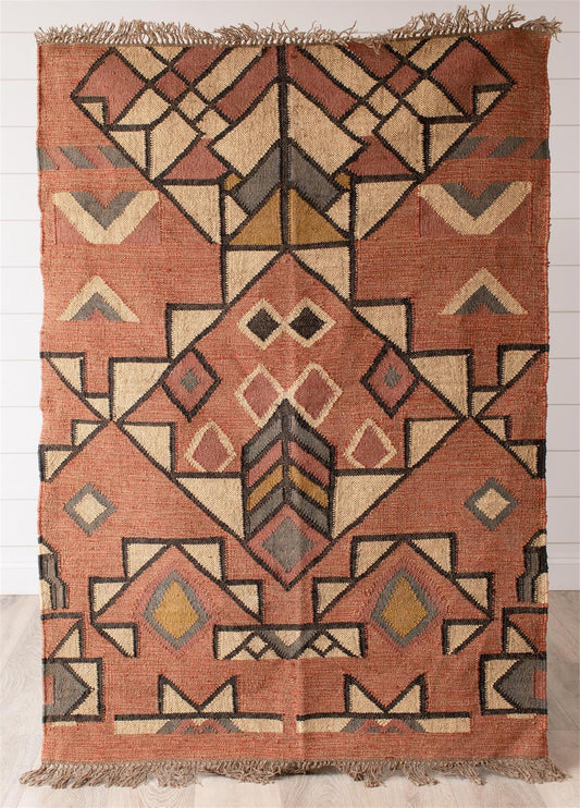 Rug - Oushak Pattern, Jute Wool Blend 48" x 72"