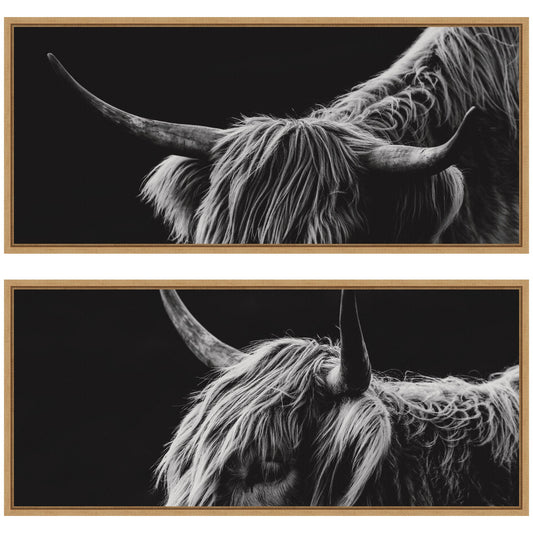 Natural Scottish Highland Panel 2 Piece Framed Canvas Wall Art Set by Crystal Lynn Collins