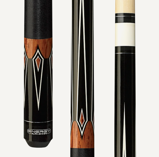 Players Energy 52” Antique Brown w/Textured Black Simulated Wrap Cue Stick