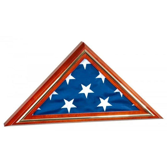 Gold Trim Large Flag Display Case Hold 3' x 5' Flag