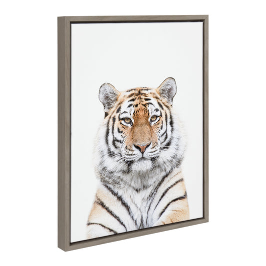 Sylvie Tiger Portrait Framed Canvas by Amy Peterson Art Studio