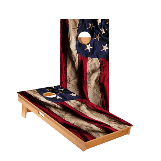 American Flag Cloth Star Cornhole Boards