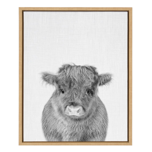 Sylvie Calf 4 Framed Canvas by Simon Te of Tai Prints