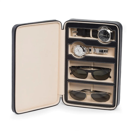 Francis Watch and Sunglass Travel Case - Black