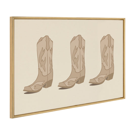 Sylvie Cowboy Boots Landscape Framed Canvas by Honey Island Studio