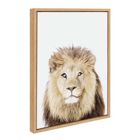 Sylvie Lion Thinking Portrait Framed Canvas by Amy Peterson Art Studio