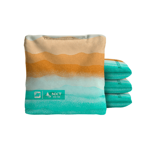 Rippling Stripes Orange Aqua NXT Dri-Tek Cornhole Bags
