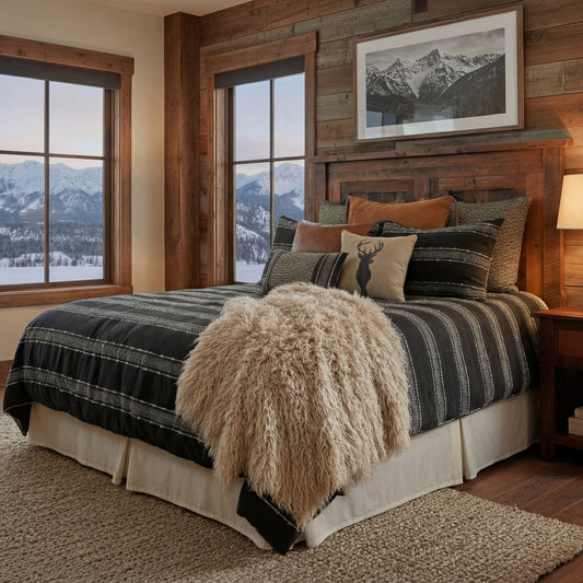 Summit Trail Onyx Duvet Cover - Super Queen