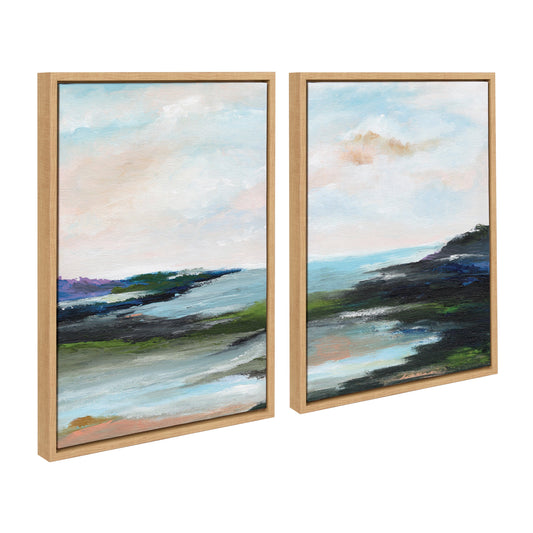 Sylvie Lake Huron l and II Framed Canvas Art Set by Nikita Jariwala