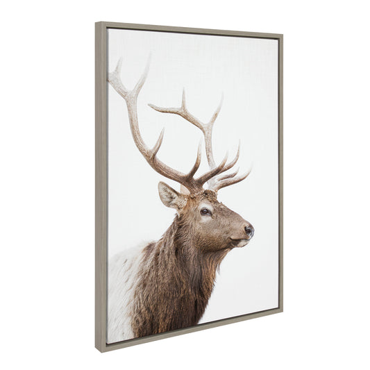 Sylvie Stag Profile Framed Canvas by Amy Peterson Art Studio