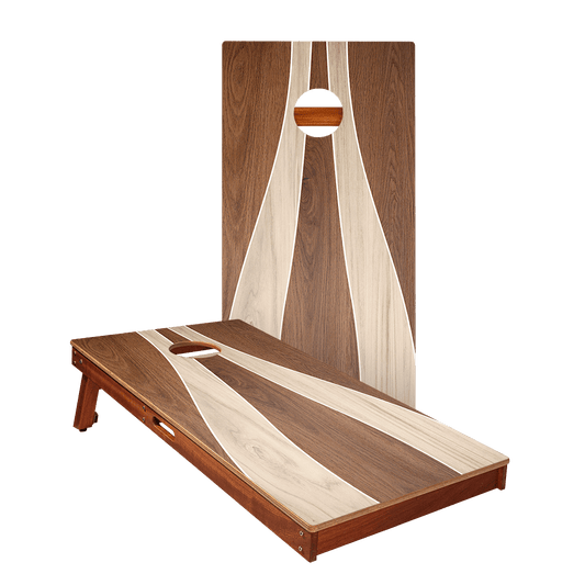 Wood Curvy Triangle Silver Series Cornhole Boards