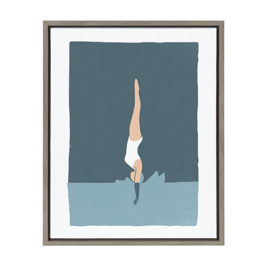 Sylvie Splash Framed Canvas by Rocket Jack